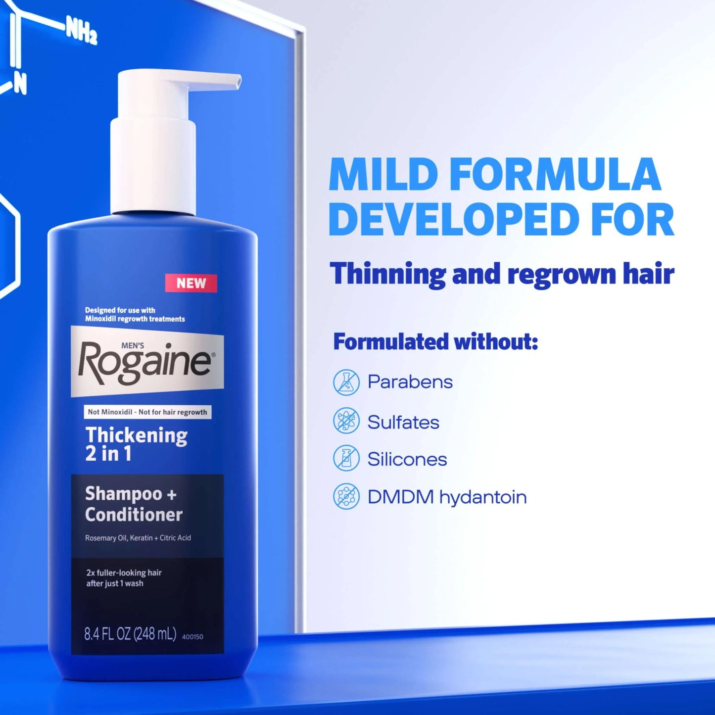 Men'S Hair Thickening 2 in 1 Shampoo & Conditioner, 8.4 Fl. Oz